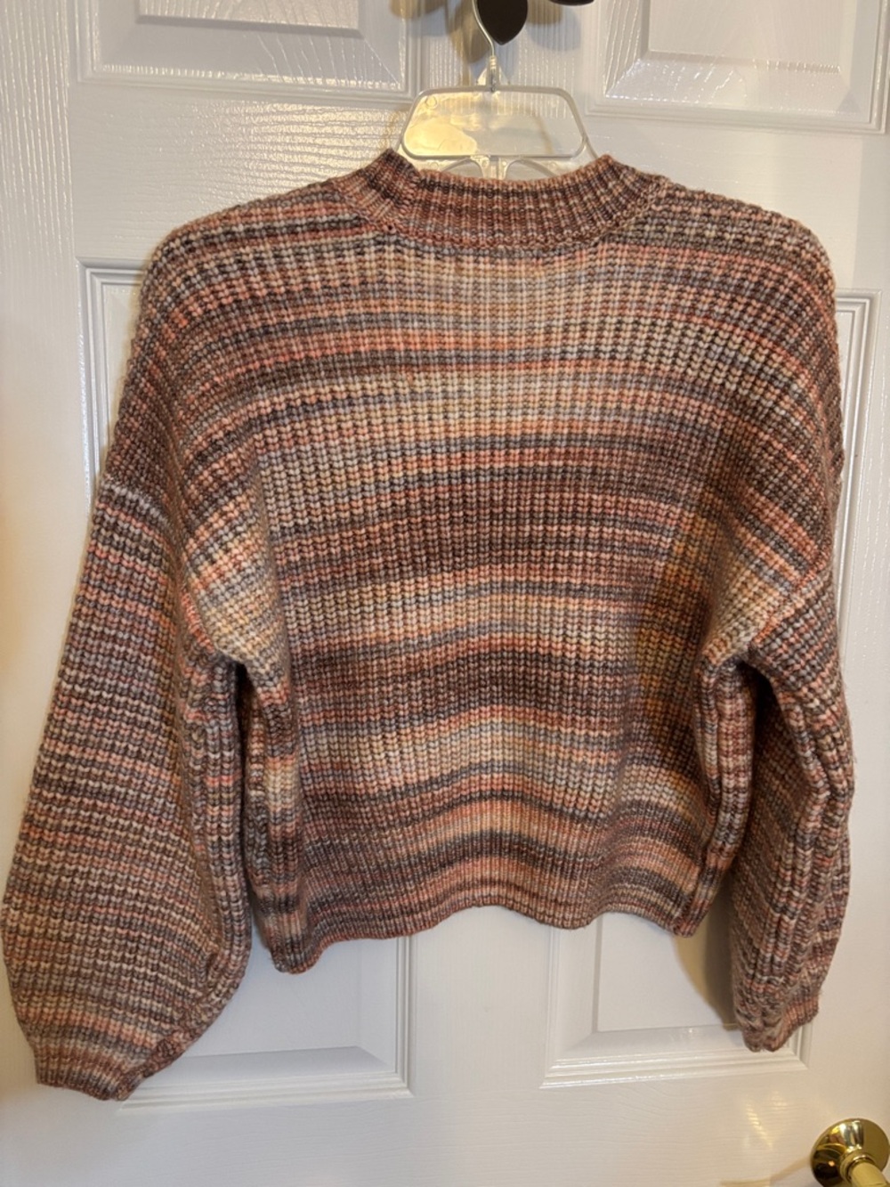 Altar'd State Striped Crewneck Sweater in Pink and Brown Size Med EUC - Picture 4 of 8
